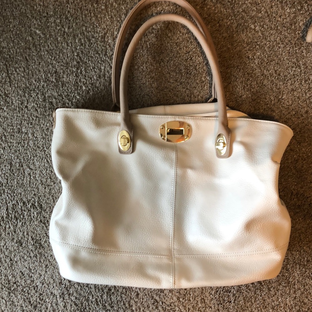 Cream Tote With Removeable Insert And Wristlet - image 2